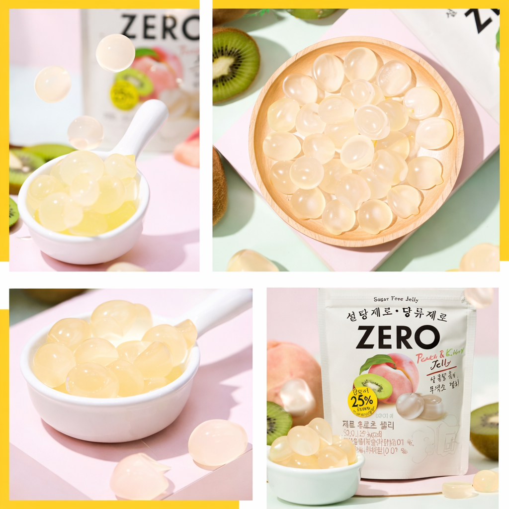 Lotte ZERO Peach and Kiwi Gummies